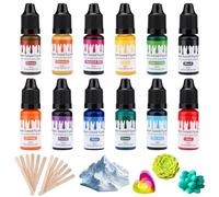 12 colori Coloranti per Resina Epossidica, Pigmento a base d'acqua, polvere da colata, Colore concentrato di resina epossidica per vernice per cemento, intonaco, vernice per cemento - 10 ml ciascuno