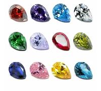 12 colori di pietre portafortuna multicolore a forma di pera, pietre sintetiche sciolte, perline per gioielli - 600 pezzi - 8x10 mm, 12 colori