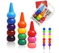12 colori, pastelli per bambini, pastelli da dito colorati, creativi, impilabili, con 2 matite graffiti a forma di zucca da 7 colori.