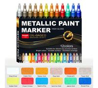 12 colori set di pennarelli in metallo retrò, set di pennarelli acquerellabili di design creativo di colori diversi, pennarelli utilizzati per scarabocchiare e segnare sulla superficie di oggetti di m