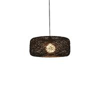 12 Colors &Amp; 2 Sizes Bamboo Pendant Lighting, 12In/16In Hand-Woven Rattan, American Color Bird's Nest Shape Hanging Lamps, Creative Arons Energy-Saving Lighting Device,H,40Cm/14In (H 30Cm/12In)