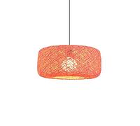 12 Colors &Amp; 2 Sizes Bamboo Pendant Lighting, 12In/16In Hand-Woven Rattan, American Color Bird's Nest Shape Hanging Lamps, Creative Arons Energy-Saving Lighting Device,H,40Cm/14In (H 30Cm/12In)