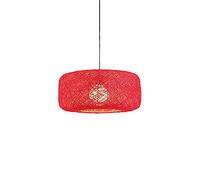 12 Colors &Amp; 2 Sizes Bamboo Pendant Lighting, 12In/16In Hand-Woven Rattan, American Color Bird's Nest Shape Hanging Lamps, Creative Arons Energy-Saving Lighting Device,H,40Cm/14In (H 30Cm/12In)