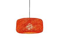 12 Colors &Amp; 2 Sizes Bamboo Pendant Lighting, 12In/16In Hand-Woven Rattan, American Color Bird's Nest Shape Hanging Lamps, Creative Arons Energy-Saving Lighting Device,H,40Cm/14In (H 30Cm/12In)
