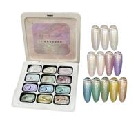 12 Colors Multifunctional Satin Gel Stamping Plate Painting Set Glossy Transfer Color Palette Manicure Design Kit 2.5ml Bottles Beauty Salon DIY Decoration