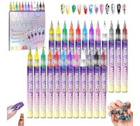 12 Colors Nail Art Markers for Gel Nails,DIY Nail Art Pens Set,3D Polish Pen Acrylic Paint Pens Markers,Professional Nails Brush Sets for Arts Drawing Painting Point Dotting Manicure Tools (2 Sets)