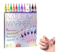 12 Colors Nail Art Pen Set, 2026 New Nail Art Markers Polish Pen, Quick-Drying Drawing Painting Liner Brush for DIY Beauty Adorn Manicure Tools (1Set)