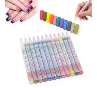 12 Colors Nail Art Pens for Painting Nails - Fine Tip 3D Nail Markers for Graffiti & Lining, Quick Drying Waterproof Nail Polish Pen Kit for DIY Home Salon Use