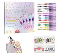 12 Colors Nail Art Pens Set, 12PCS Nail Doodle Pen for DIY Nail Art, Nail Polish Pens, Quick Dry Acrylic Nail Arts Painting Pen , Nail Point Graffiti Dotting Pen for Nail Design Manicure Tool (2 Set)