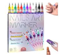 12 Colors Nail Art Pens Set, 2025 New Nail Art Markers for Gel Nails, 3D Nail Polish Pens Quick Dry for DIY Arts Drawing Painting Tools (1 set)