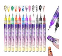 12 Colors Nail Art Pens Set,2025 New Nail Art Markers for Gel Nails,DIY Nails Art Beauty Adorn Manicure Tools for Art Drawing Painting Point Dotting Manicure Tools