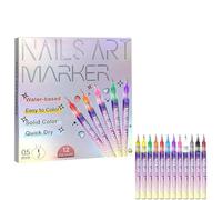 12 Colors Nail Art Pens Set, 2025 New Nail Art Markers for Gel Nails, Fine 0.5mm Pen Tip, Arts Tools for Graffiti Dotting Drawing Painting Point Homes Salon (1PCS)