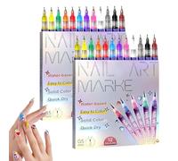 12 Colors Nail Art Pens Set, 3D Nail Art Markers Doodle Pen, DIY Nails Art Design Manicure Tools (2 Set)