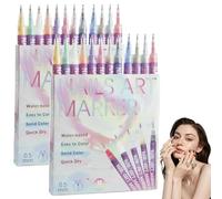 12 Colors Nail Art Pens Set,DIY Nail Art Markers for Gel Nails, 3D Nail Polish Pens Quick Dry Graffiti Dotting Point Liner Pens, for Art Drawing Painting Point Dotting Manicure Tools (2Set)