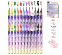 12 Colors Nail Art Pens Set, Nail Art Markers For Gel Nails, 3D Nails Polish Pens Graffiti Dotting Liner Pen, For Arts Drawing Painting Point Dotting Manicure Tools, for Madam (24pcs)