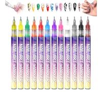 12 Colors Nail Art Pens Set, Nail Art Markers for Gel Nails, Nails Decoration, for DIY Arts Design Manicure Decoration, DIY Manicure Tools, Diy Manicures Marker (1 Set)
