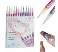 12 Colors Nail Art Pens Set,Quick Drying Graffiti Color Pen Sets,DIY Nails Painting Liner Marker Kit for Home Salon Arts Drawing and Manicure Decoration Designs