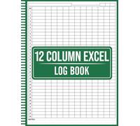 12 Column Excel Log Book: Blank Spreadsheet Notebook for Data Tracking, Accounting & Budgeting, 12 Column Ledger Notebook - Ideal for Inventory, Time Tracking, or Custom Data Entry