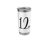 12° compleanno bambini ragazze dodici numero carino 12 anni Bicchiere termico in acciaio inox doppia parete
