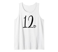 12° Compleanno Bambini Ragazze dodici Numero Carino 12 Anni Canotta