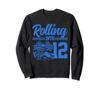 12° compleanno di Go Kart Racing Rolling Into 12 Funny Boys & Kids Felpa