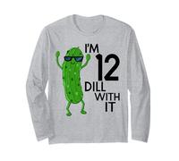 12° Compleanno Pickle Funny I'm 12 Dill with It Ragazzi Ragazze Maglia a Manica