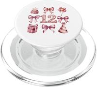 12° compleanno ragazza coquette rosa fiocchi dodici anni festa PopSockets PopGrip per MagSafe