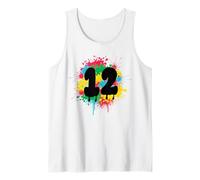 12° Compleanno Spruzzi di vernice colorata 12 Dodici year Canotta