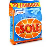 12 Conf.Sole Lavatrice Polvere Bianco Solare Ultra 20 Misurini +100% Bicarbonato