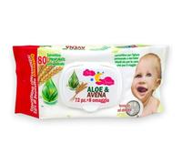 12 Confezioni da 72 Salviette umidificate per bebè, Viso Masi Pannolino, Varie Fragranze, Ideali per Casa o Viaggio (Aloe e Avena)