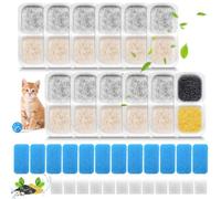 12 confezioni di filtri per fontana per gatti, compatibili con Oneisall PWF-001, 2 l, in acciaio inox, con 12 filtri per fontana per gatti e 12 spugne prefiltrate e 12 spugne per pompa