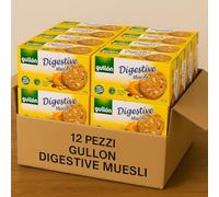 12 Confezioni GULLON Biscotti Digestive Muesli 230g con Avena, Uvetta, Albicocca e Soia, Ricchi di Fibre, Snack Sano e Gustoso per Colazione o Pausa