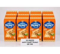 12 Confezioni Happy Honey Peanut 140g Snack Biscotti Ripieni Arachidi Golosi Top