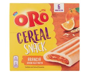 12 Confezioni Saiwa Oro Cereal Snack Arancia 162 g Snack ai Cereali con Ripieno