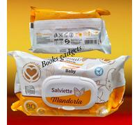 12 Confezioni (Tot. 960 Salviettine) Seta Blu Salviette Baby Mandorla ph5.5