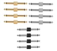 12 connettori patch per pedali per chitarra, effetti per chitarra, connettori dritti da pedale a pedale (oro+argento+nero)