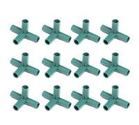 12 connettori per telaio per serra, 16 mm, connettori in plastica da giardinaggio, staffa per tubi di supporto per piante, connettori ad angolo retto a 4 vie in PVC, per pali da giardino