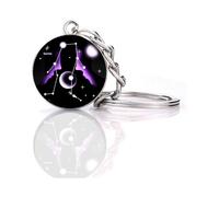 12 Constellation Glow In The Dark Creative Galaxy keychain, Gemini-1