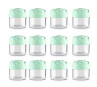 12 contenitori per cosmetici, a forma di rosa, vuoti, trasparenti, vuoti, con coperchio, per viaggi e uso quotidiano