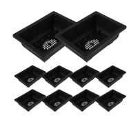 12 contenitori rettangolari per piante, con sottovaso, per piante grasse,