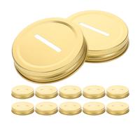 12 coperchi per banche con slot per monete in metallo, barattoli di ,