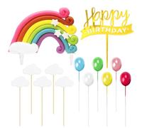 12 coperchi per torte, 1 biglietto di compleanno, decorazione per torte, accessori per feste, copertura per torta arcobaleno