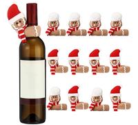 12 coperture natalizie per bottiglie di vino, pupazzo di neve, Babbo Natale, renna, decorazione per feste di Natale, casa, bar