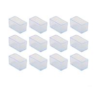12 coperture rettangolari in PVC per gambe delle sedie, protezioni per piedi dei mobili, tappi trasparenti, per tavoli e sedie (25 x 50 mm)