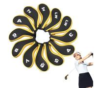 12 copritesta per mazze da golf, con lettere stampate, per tifosi sportivi, con design con lettere dell'alfabeto, per donne e uomini