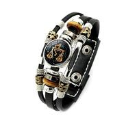 12 Costellazione Braccialetto Luminoso - Uomini Donne Coppie Regalo Di Compleanno Retro Punk Pelle Perlina Zodiaco Bracciale,Charm Chic Gioielli Tempo Gemstone Wristband Amicizia Regali,Bilancia