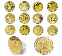 12 Costellazioni Collezione d'Arte di Monete Commemorative,Monete Adatte per Regali Oroscopo, Monete Fata Dei Denti, Regalo Fatina Dei Denti, Monete Commemorative per Le Costellazioni