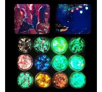 12 Couleurs fluorescente Paillettes per Corpo,brillantini,Fluorescente Paillettes,Cosmétiques Pailletés,Adaptés aux Yeux,au Visage,aux Onglese e il Festival musicale di Halloween in maschera