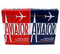 12 Decks Aviator Cards Red/Blue - Poker Size, Regular Index by Brybelly