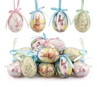 12 decorazioni pasquali per la casa, uova di Pasqua in plastica da appendere, piccoli ornamenti per albero da appendere, mini ornamenti colorati a forma di uovo, decorazioni per albero per decorazioni